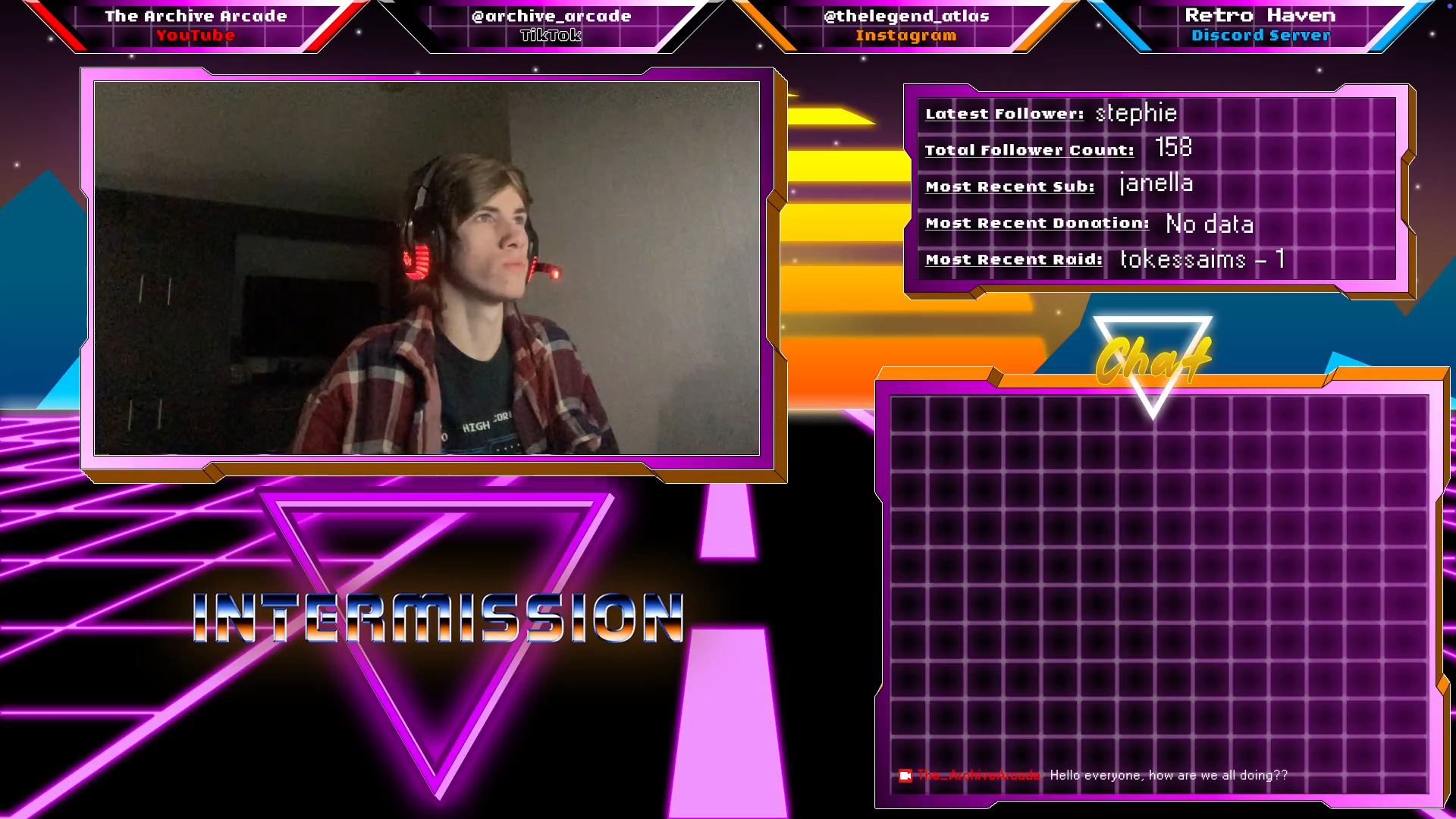 A screenshot for a mockup of the Synthwave overlay.